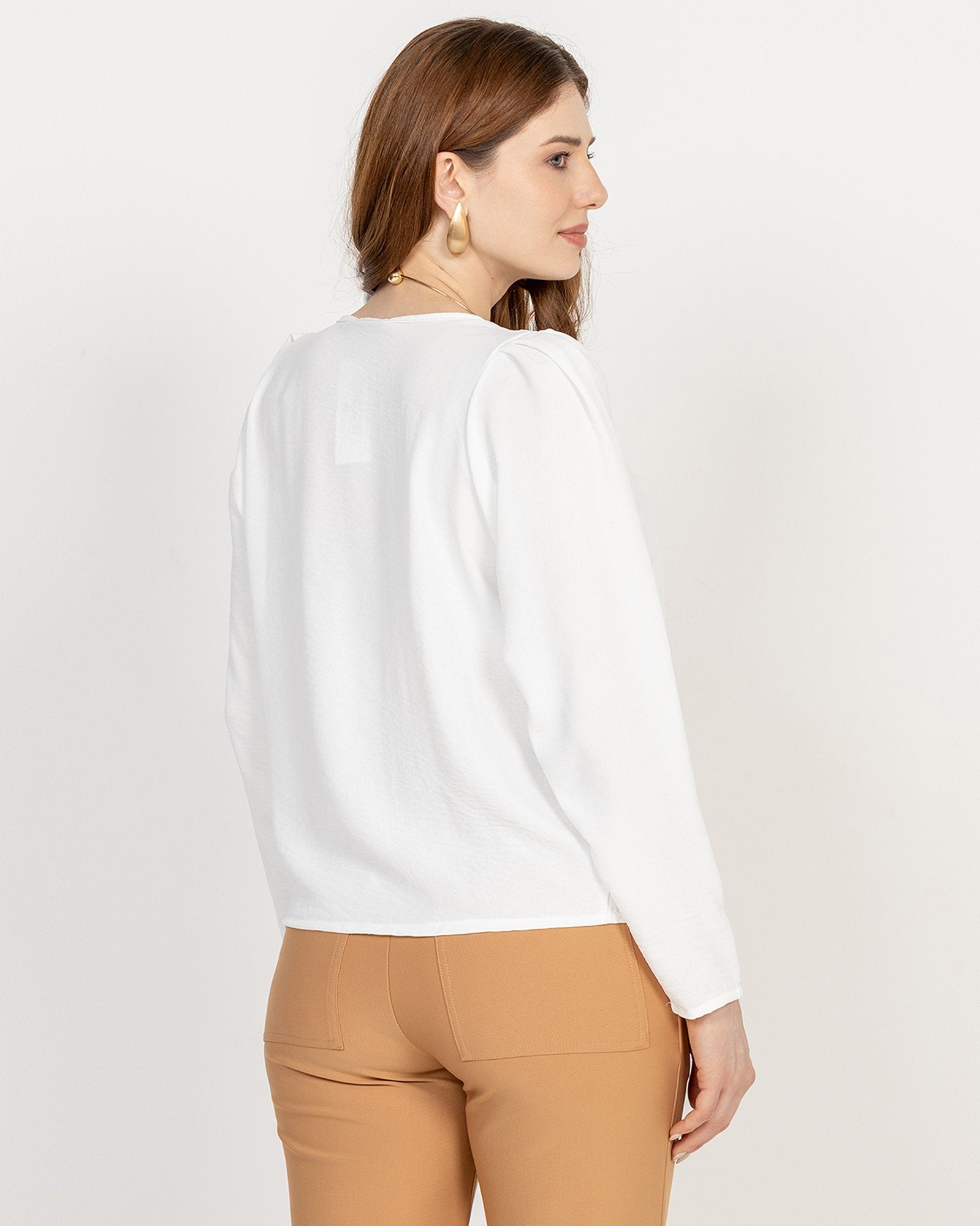 Blusa Feminina Jacquard Animal Print Bege