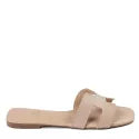 Sandália Rasteira Off White Hellen Couro