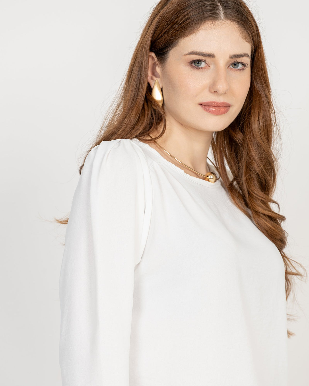Blusa Feminina Jacquard Animal Print Bege