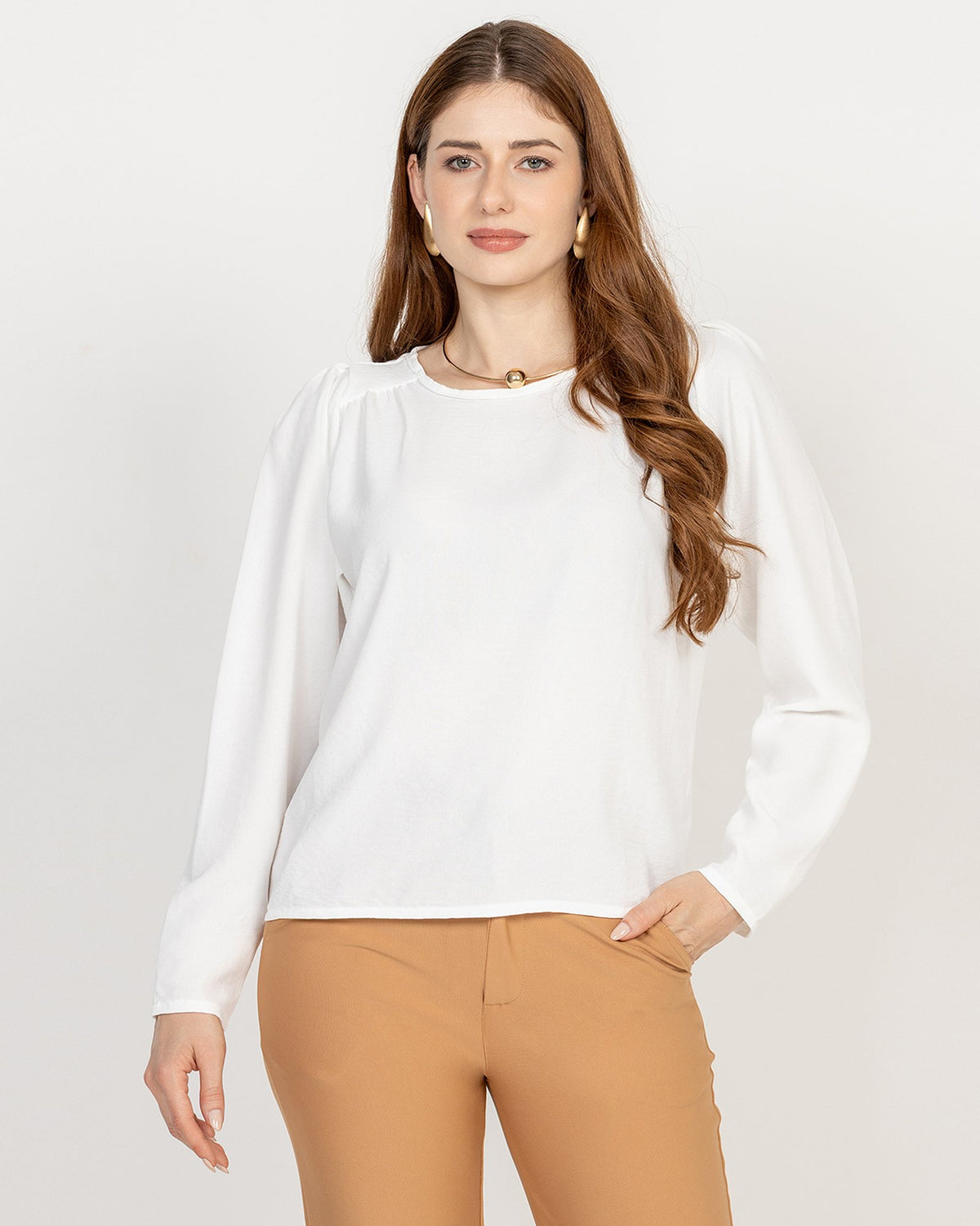 Blusa Feminina Jacquard Animal Print Bege