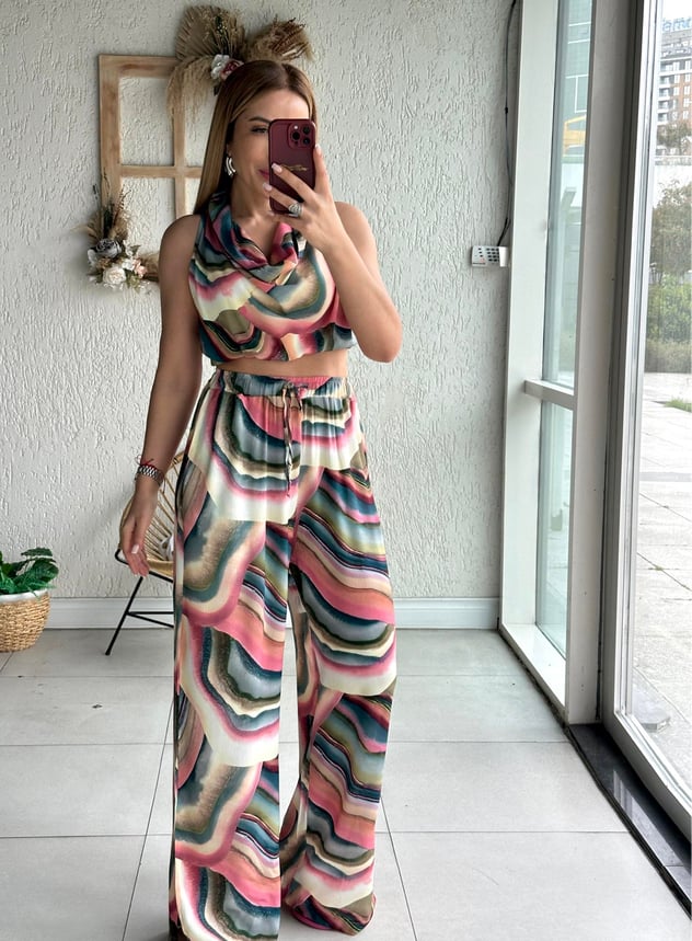 Conjunto de gola de capuz de transição colorida